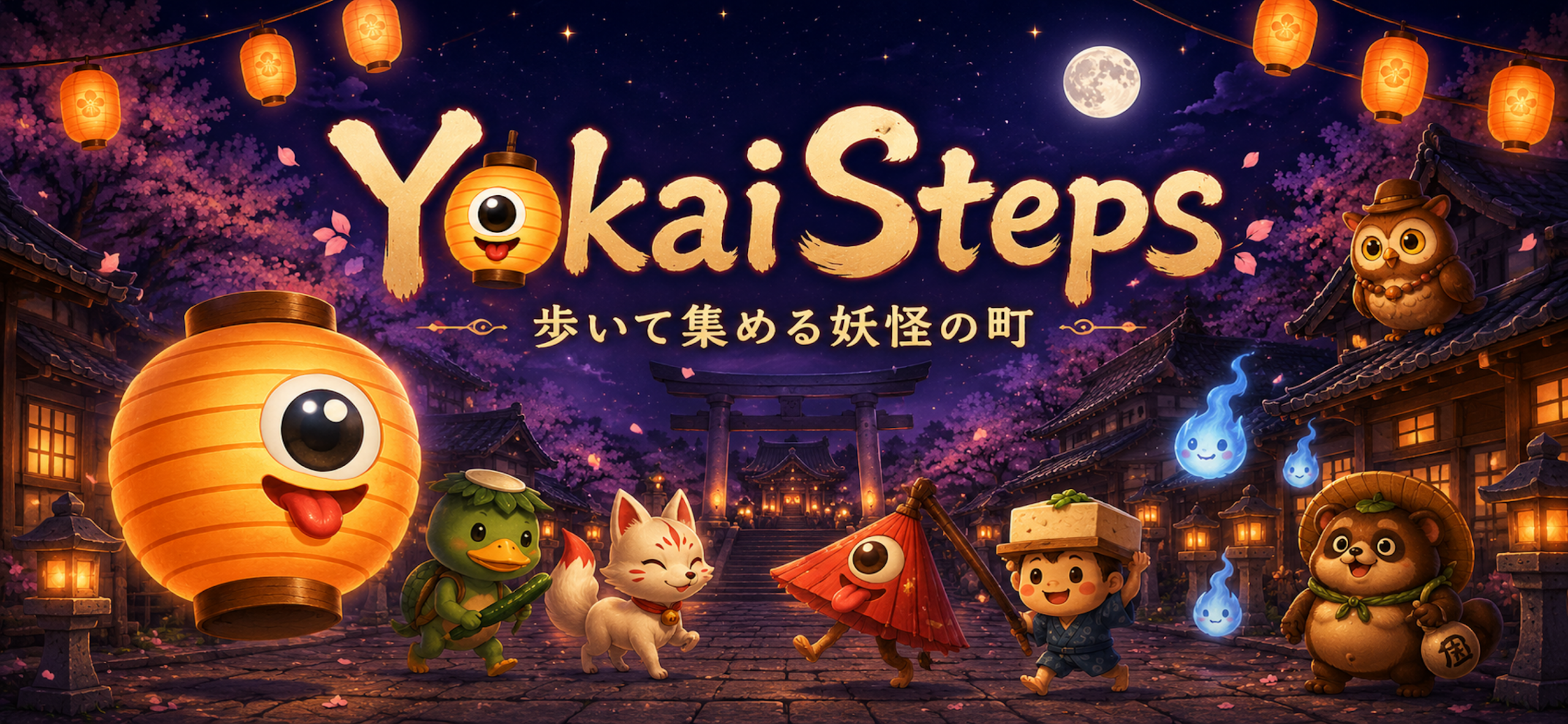 歩くだけで、夜の町に妖怪が集まる「YokaiSteps」（ヨウカイステップス）