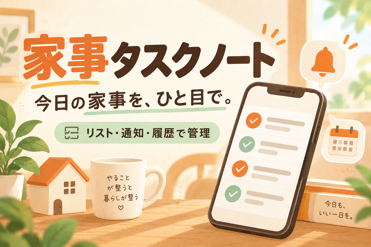 家事タスクノート|家事リスト・通知・履歴でルーティン管理