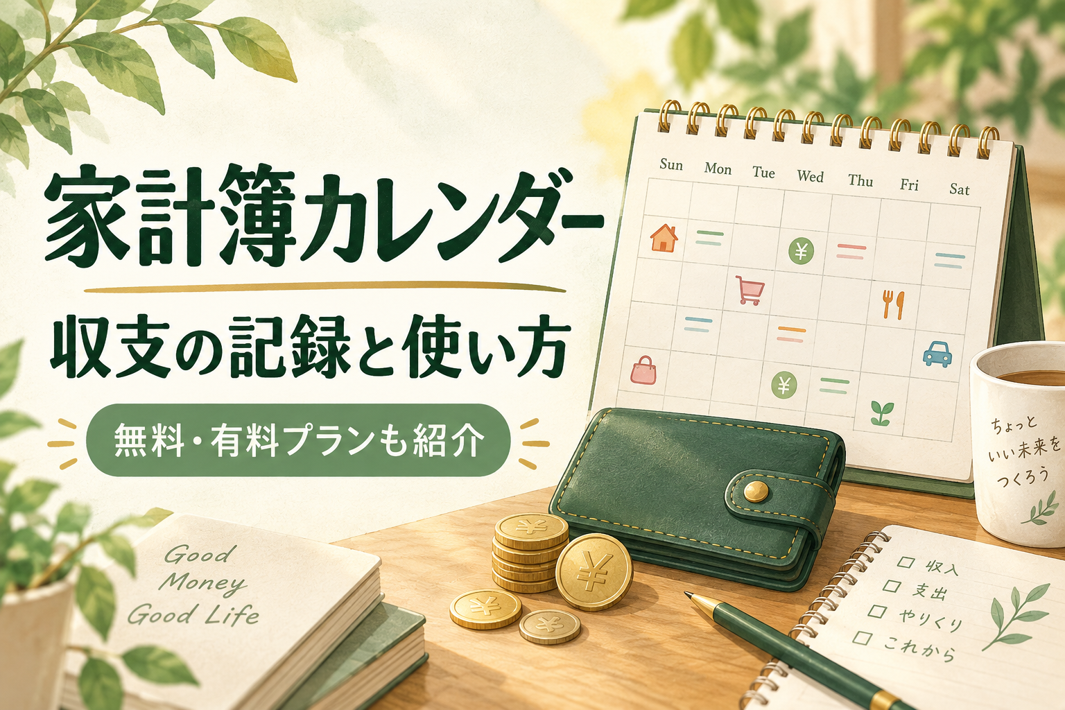 家計簿カレンダー｜収支の記録・使い方・無料と有料プラン