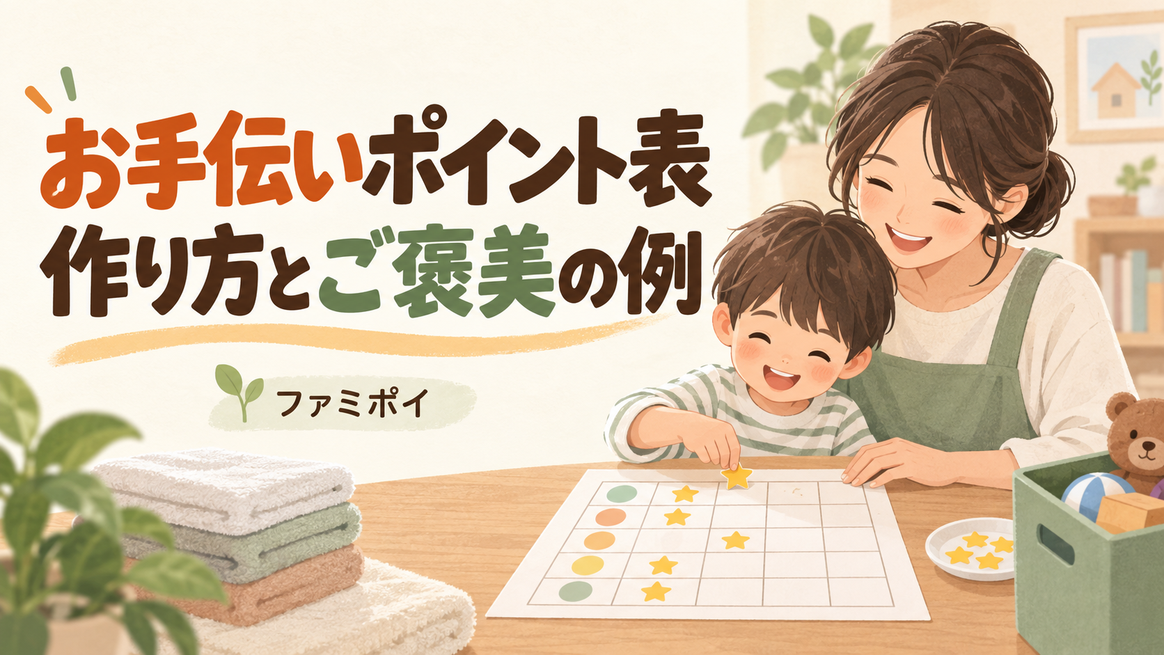 子どものお手伝いポイント表の作り方｜項目・ご褒美・運用ルールの例