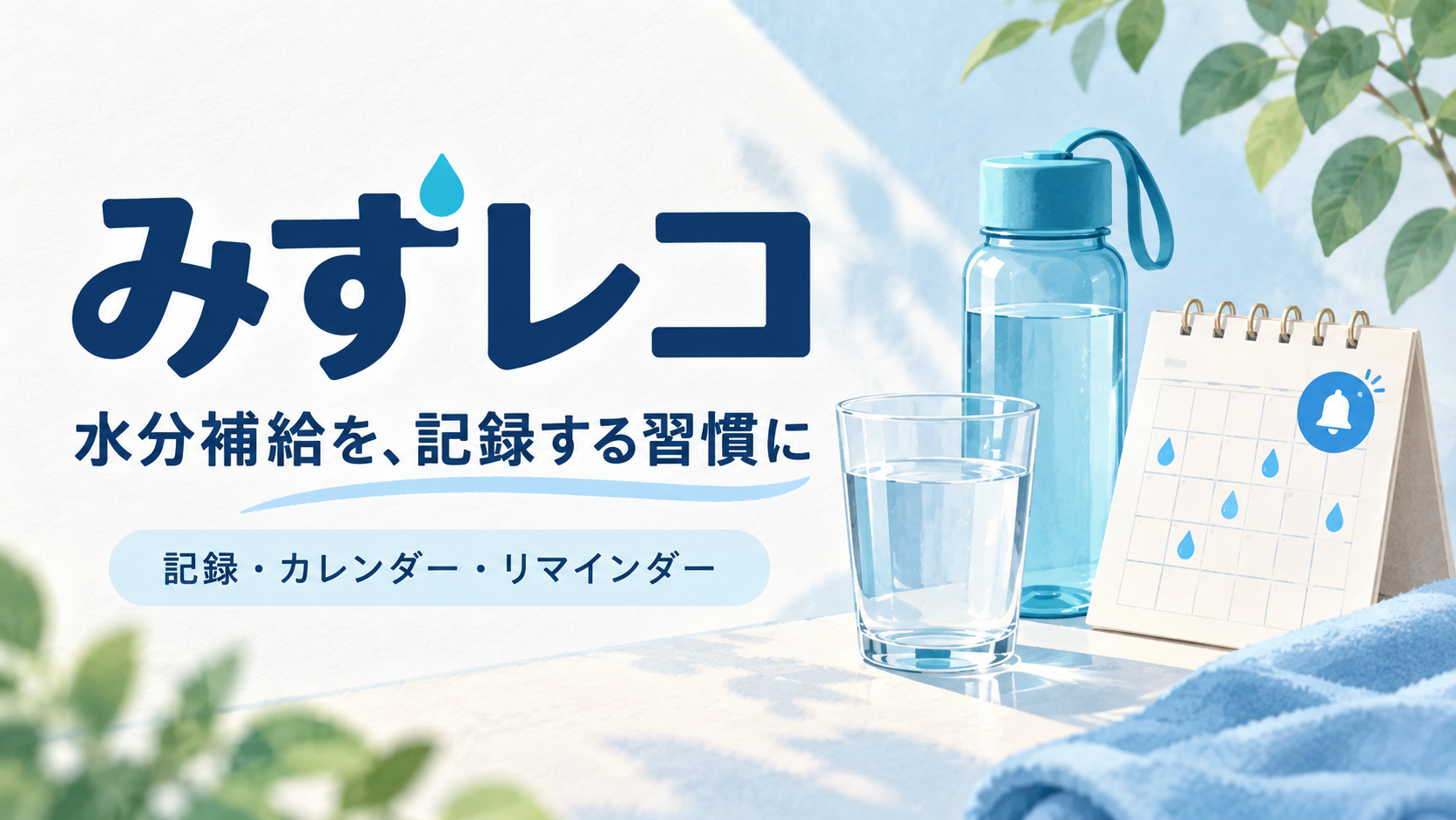 水分補給アプリ「みずレコ」｜記録・カレンダー・リマインダーの使い方